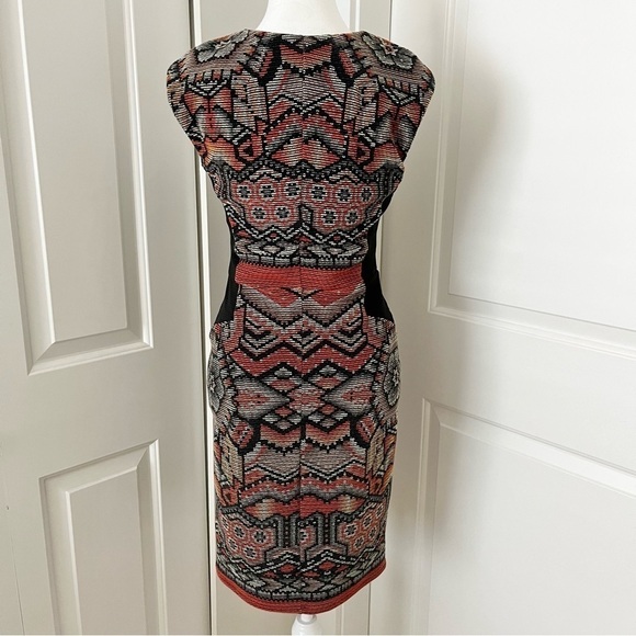 Desigual Dunia Aztec Bodycon Mini Dress Slimming Panels Small Tribal Chic Small - Picture 9 of 16